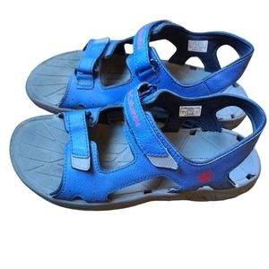 Columbia two strap sandals, velcro, very good condition, blue, size 6